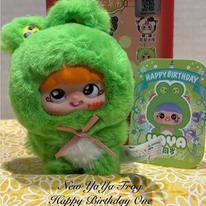 New YaYa Green Happy Birthday Frog Plush With Special Eyes & Keyring
